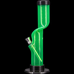 JM Enterprises 9-12" Acrylic Kink Neck Bong - Multiple Colors - Discreet Smoker
