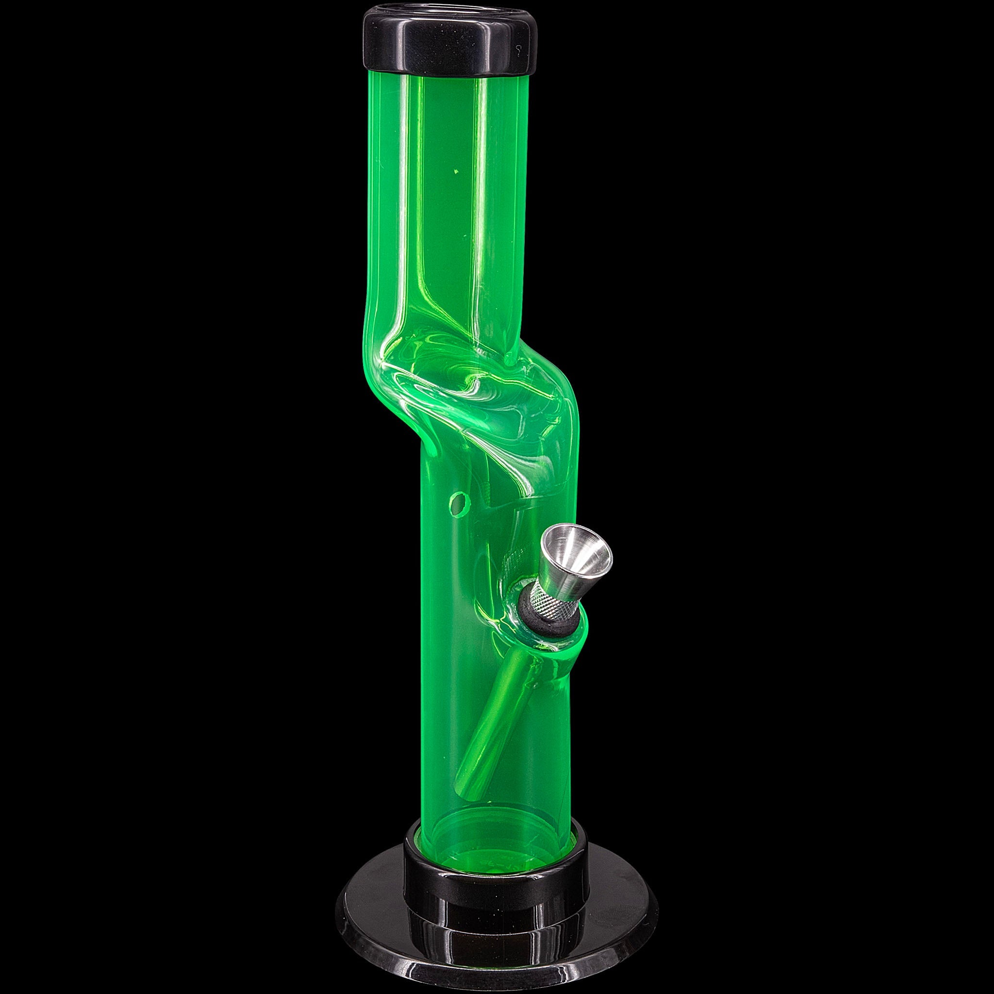 JM Enterprises 9-12" Acrylic Kink Neck Bong - Multiple Colors - Discreet Smoker
