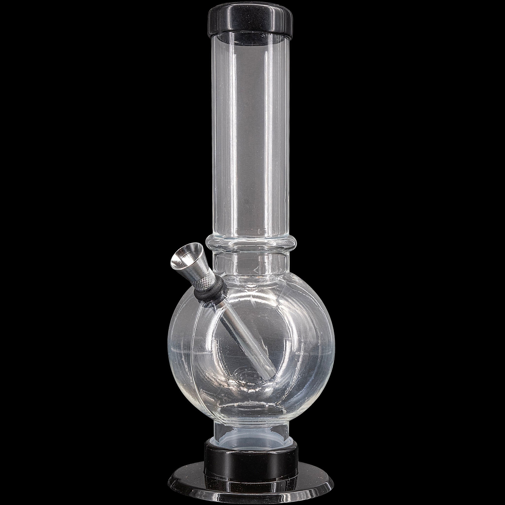 JM Enterprises 9-12" Acrylic Straight Tube Bubble Bottom Bong - Multiple Colors - Discreet Smoker