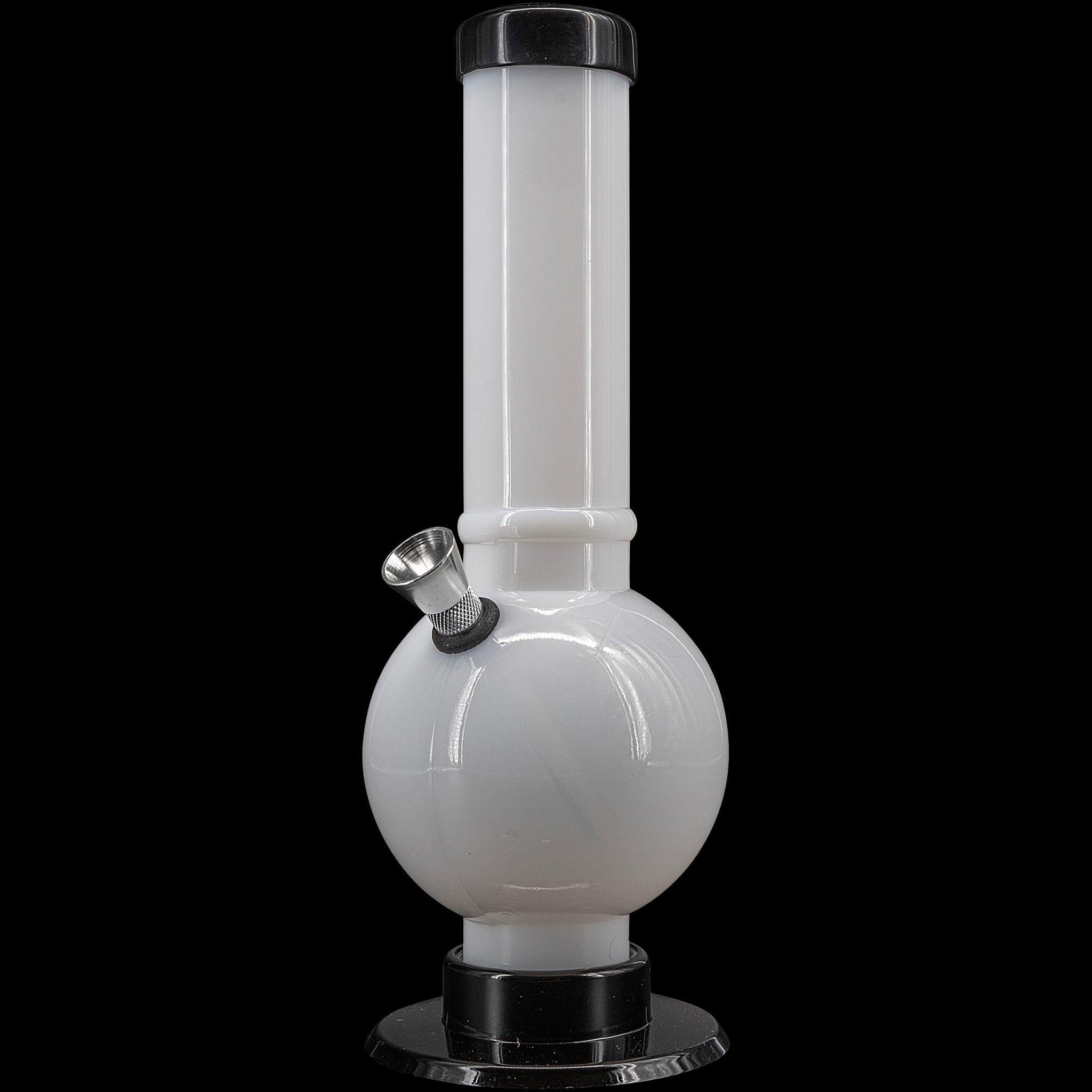JM Enterprises 9-12" Acrylic Straight Tube Bubble Bottom Bong - Multiple Colors - Discreet Smoker