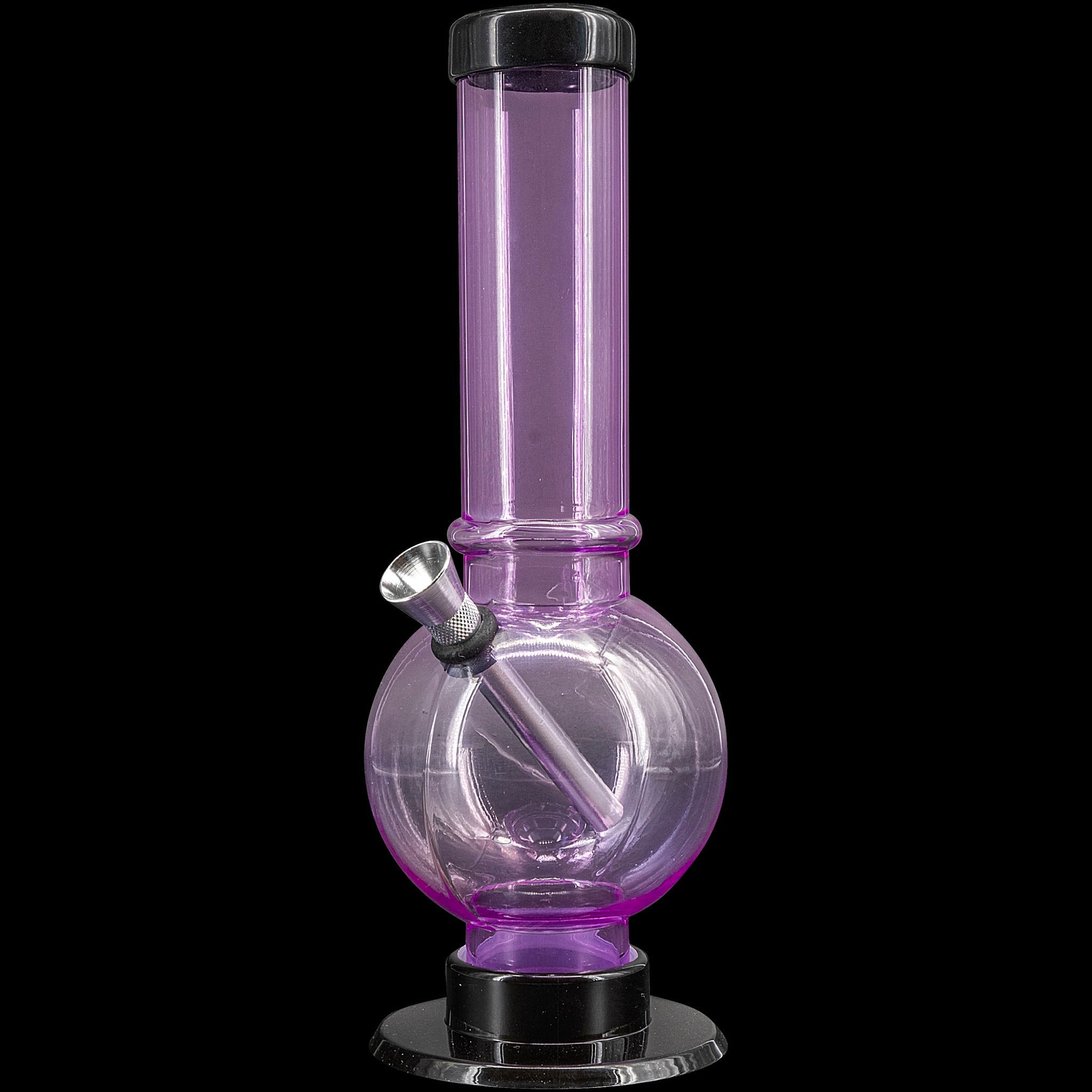 JM Enterprises 9-12" Acrylic Straight Tube Bubble Bottom Bong - Multiple Colors - Discreet Smoker