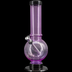 JM Enterprises 9-12" Acrylic Straight Tube Bubble Bottom Bong - Multiple Colors - Discreet Smoker