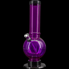 JM Enterprises 9-12" Acrylic Straight Tube Bubble Bottom Bong - Multiple Colors - Discreet Smoker