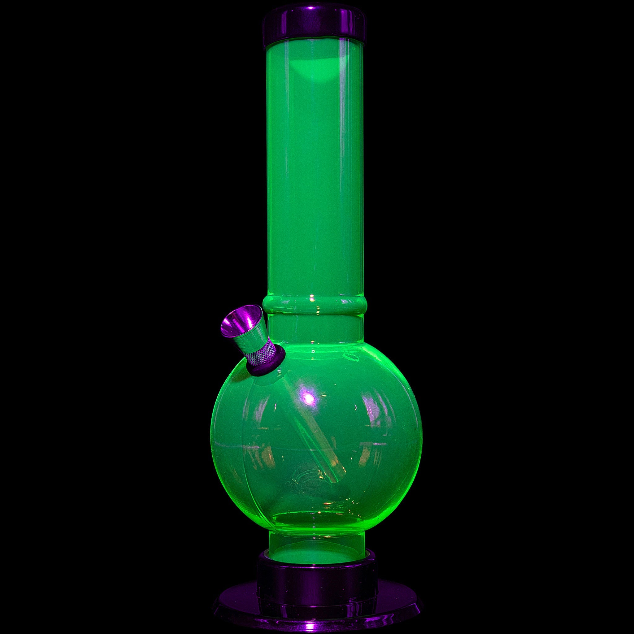 JM Enterprises 9-12" Acrylic Straight Tube Bubble Bottom Bong - Multiple Colors - Discreet Smoker