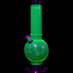 JM Enterprises 9-12" Acrylic Straight Tube Bubble Bottom Bong - Multiple Colors - Discreet Smoker