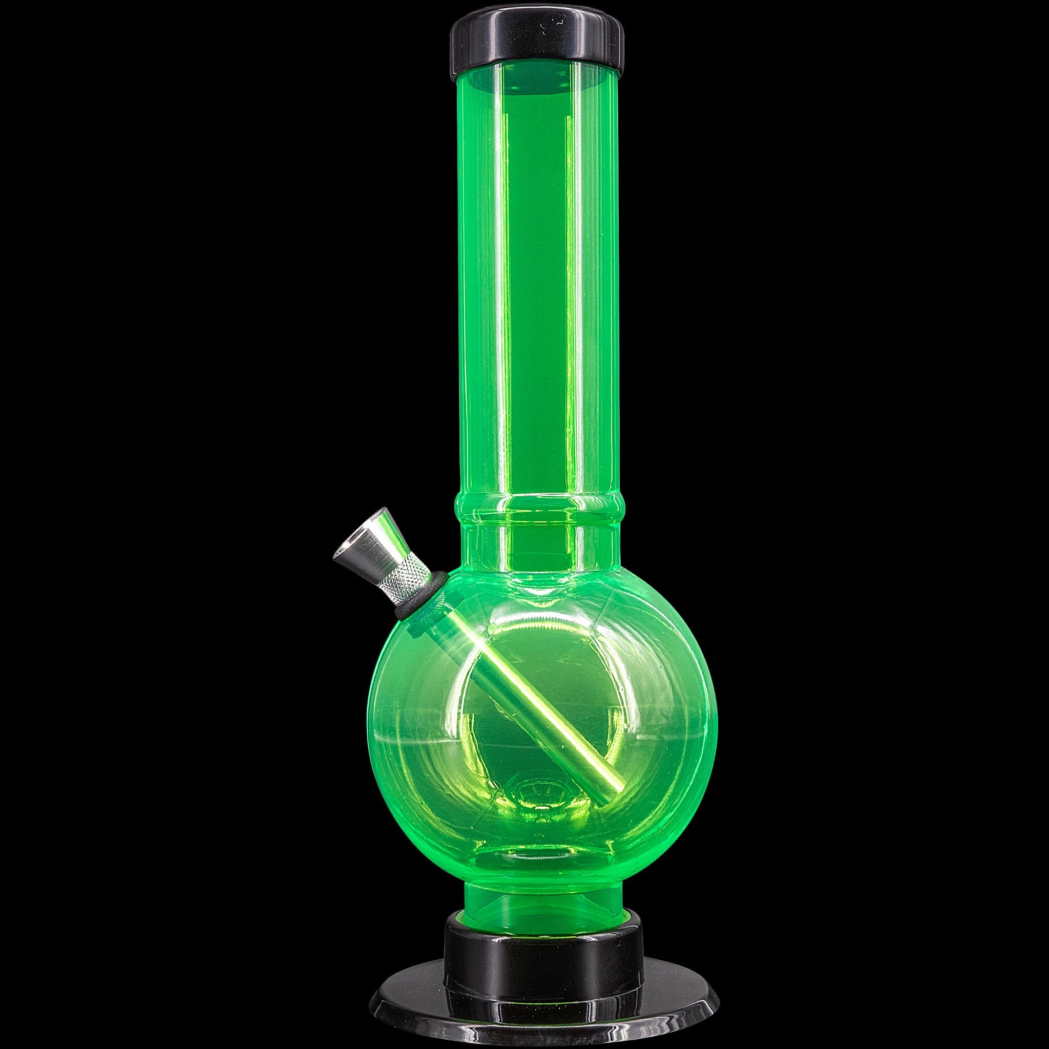 JM Enterprises 9-12" Acrylic Straight Tube Bubble Bottom Bong - Multiple Colors - Discreet Smoker
