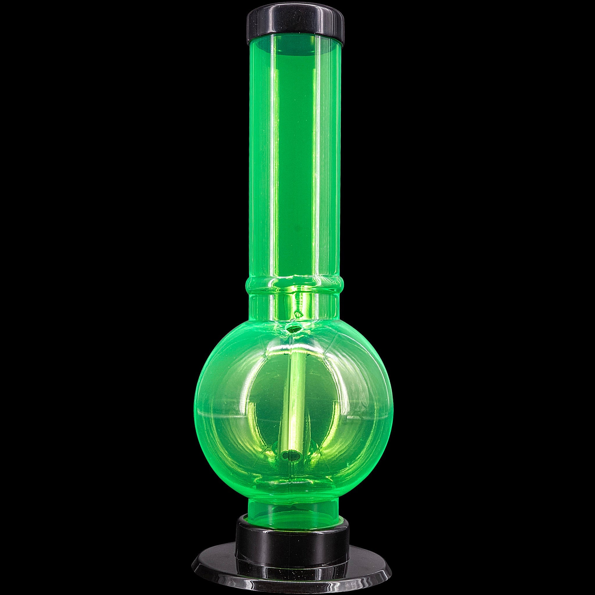 JM Enterprises 9-12" Acrylic Straight Tube Bubble Bottom Bong - Multiple Colors - Discreet Smoker