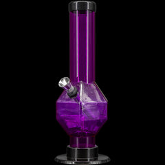 JM Enterprises 9-12" Acrylic Diamond Bong - Multiple Colors - Discreet Smoker