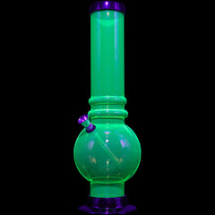 JM Enterprises 12-15" Acrylic Bubble Base Bong - Multiple Colors - Discreet Smoker