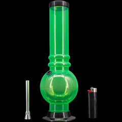 JM Enterprises 12-15" Acrylic Bubble Base Bong - Multiple Colors - Discreet Smoker