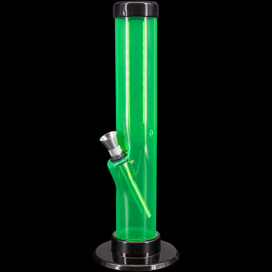 JM Enterprises 6-9-12" Acrylic Straight Tube Bong - Multiple Colors - Discreet Smoker