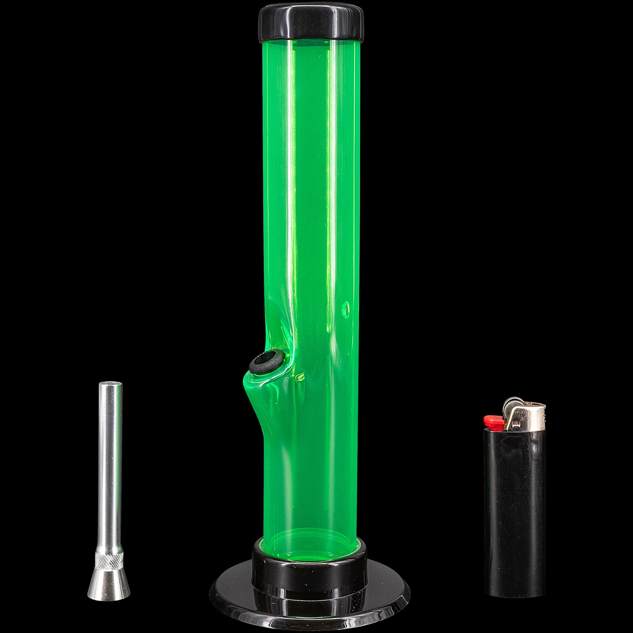 JM Enterprises 6-9-12" Acrylic Straight Tube Bong - Multiple Colors - Discreet Smoker