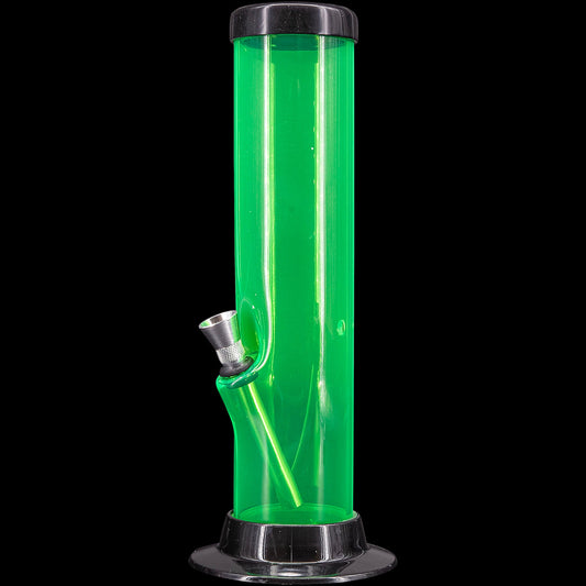 JM Enterprises 6-9-12-15" Acrylic Straight Tube Basic Bong - Multiple Colors - Discreet Smoker