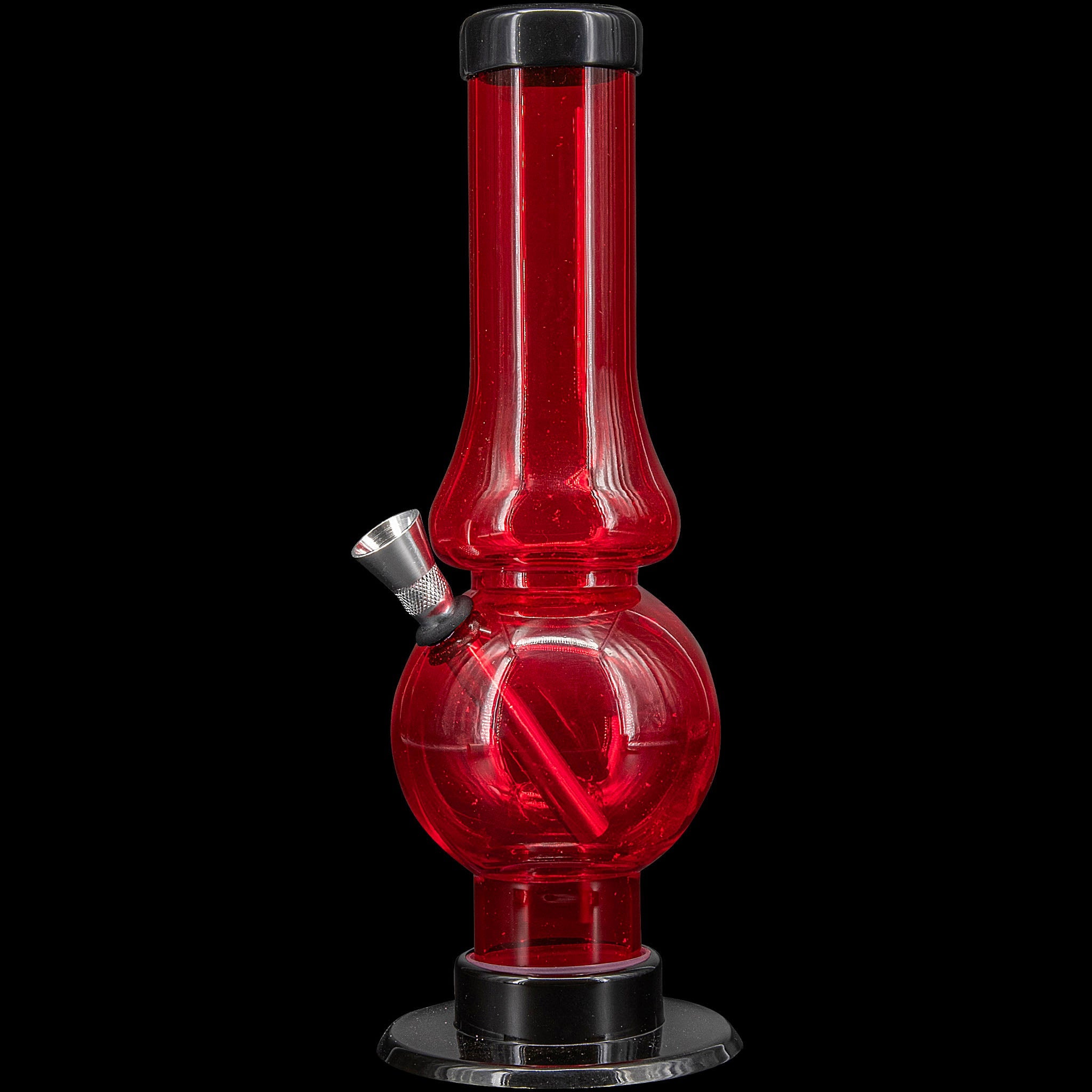 JM Enterprises 6-9" Acrylic Straight Tube Bubble Flare Bong - Multiple Colors - Discreet Smoker