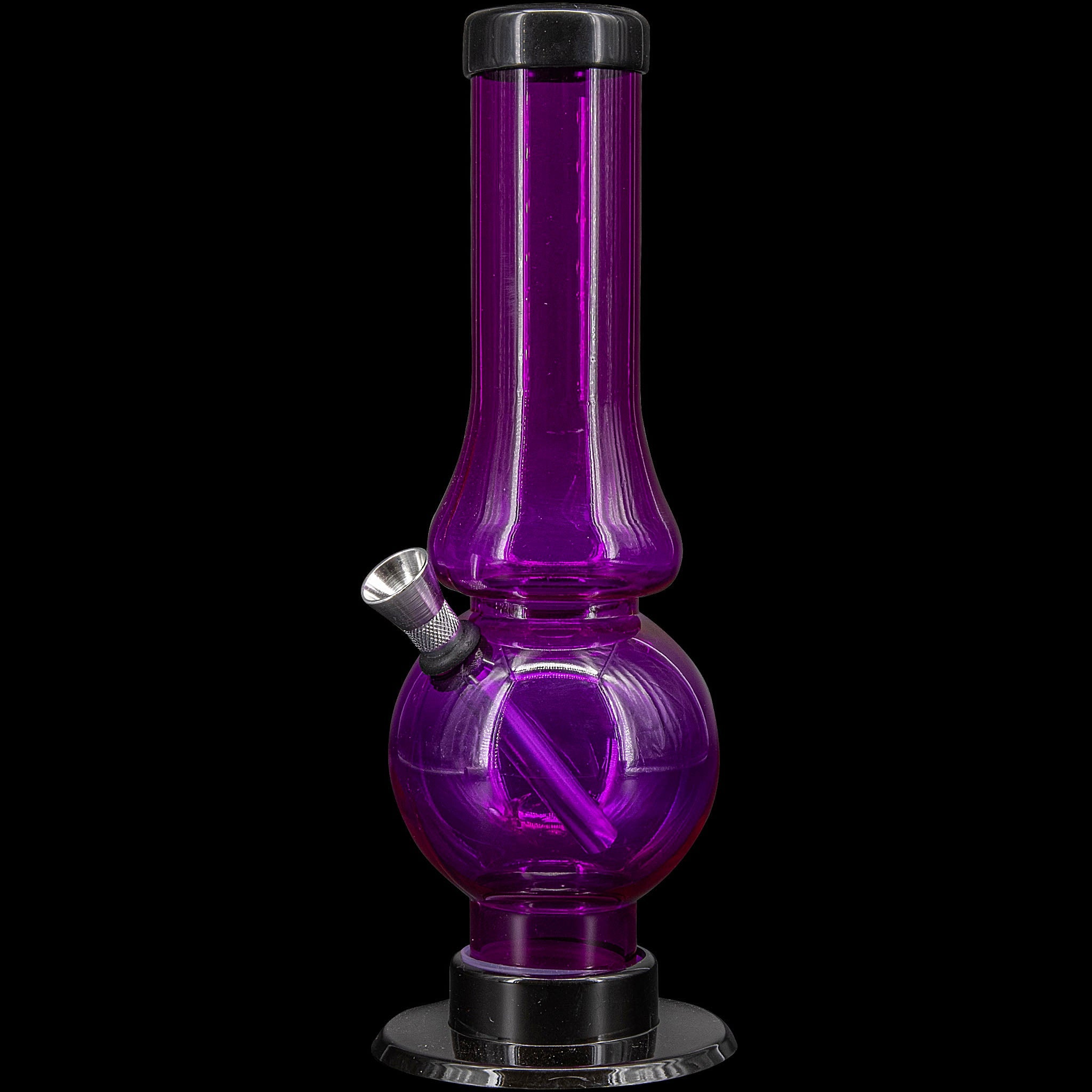 JM Enterprises 6-9" Acrylic Straight Tube Bubble Flare Bong - Multiple Colors - Discreet Smoker
