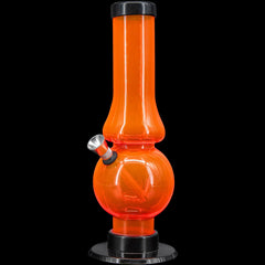 JM Enterprises 6-9" Acrylic Straight Tube Bubble Flare Bong - Multiple Colors - Discreet Smoker