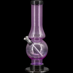 JM Enterprises 6-9" Acrylic Straight Tube Bubble Flare Bong - Multiple Colors - Discreet Smoker