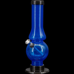 JM Enterprises 6-9" Acrylic Straight Tube Bubble Flare Bong - Multiple Colors - Discreet Smoker