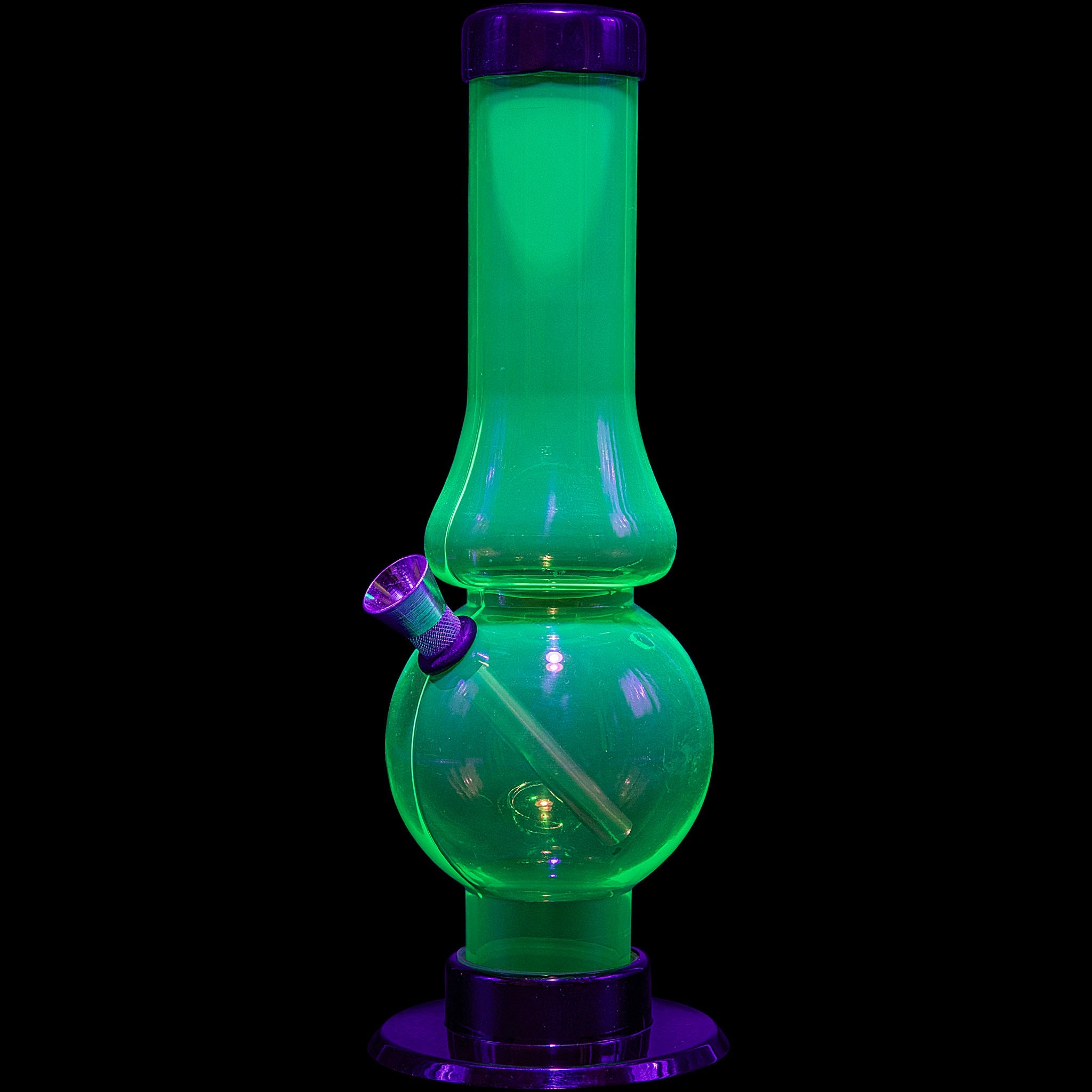 JM Enterprises 6-9" Acrylic Straight Tube Bubble Flare Bong - Multiple Colors - Discreet Smoker