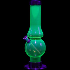 JM Enterprises 6-9" Acrylic Straight Tube Bubble Flare Bong - Multiple Colors - Discreet Smoker