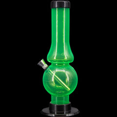 JM Enterprises 6-9" Acrylic Straight Tube Bubble Flare Bong - Multiple Colors - Discreet Smoker