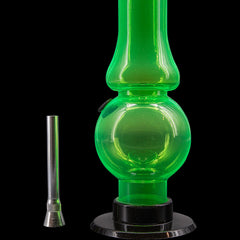 JM Enterprises 6-9" Acrylic Straight Tube Bubble Flare Bong - Multiple Colors - Discreet Smoker
