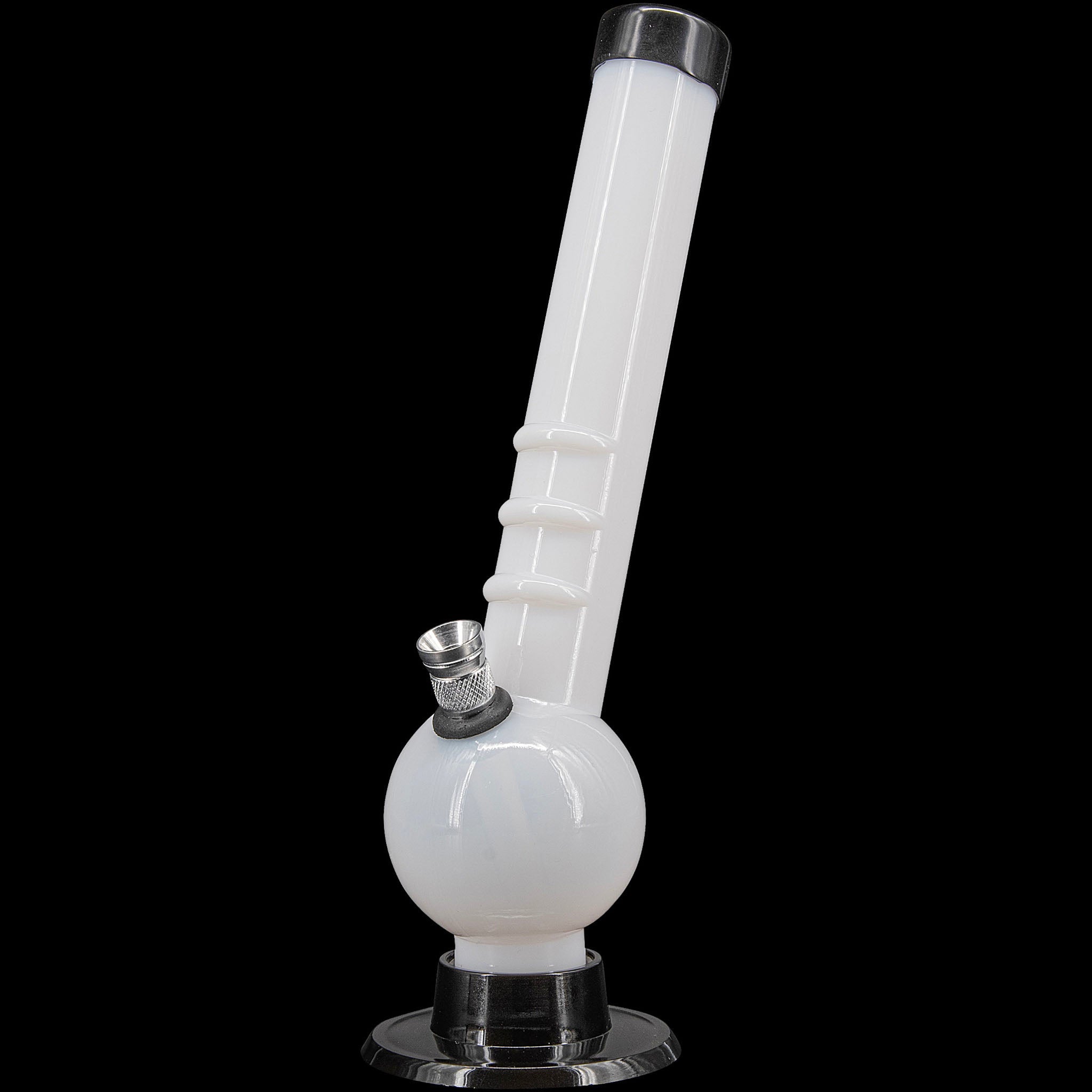 JM Enterprises 8" Acrylic Angled Neck Bubble Bong - Multiple Colors - Discreet Smoker