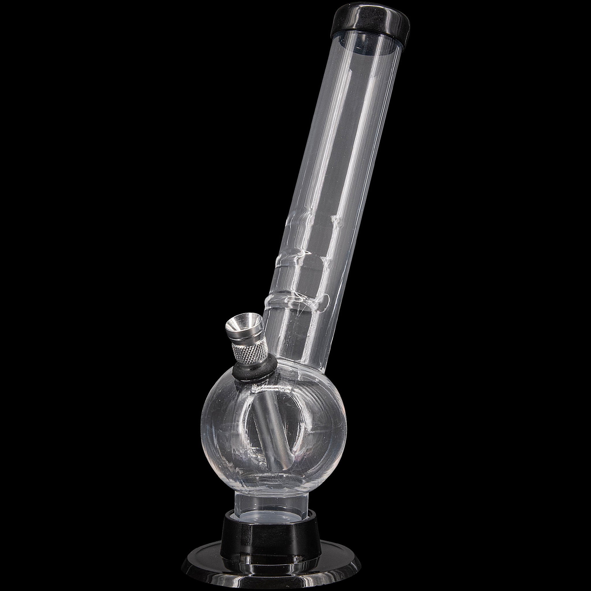 JM Enterprises 8" Acrylic Angled Neck Bubble Bong - Multiple Colors - Discreet Smoker