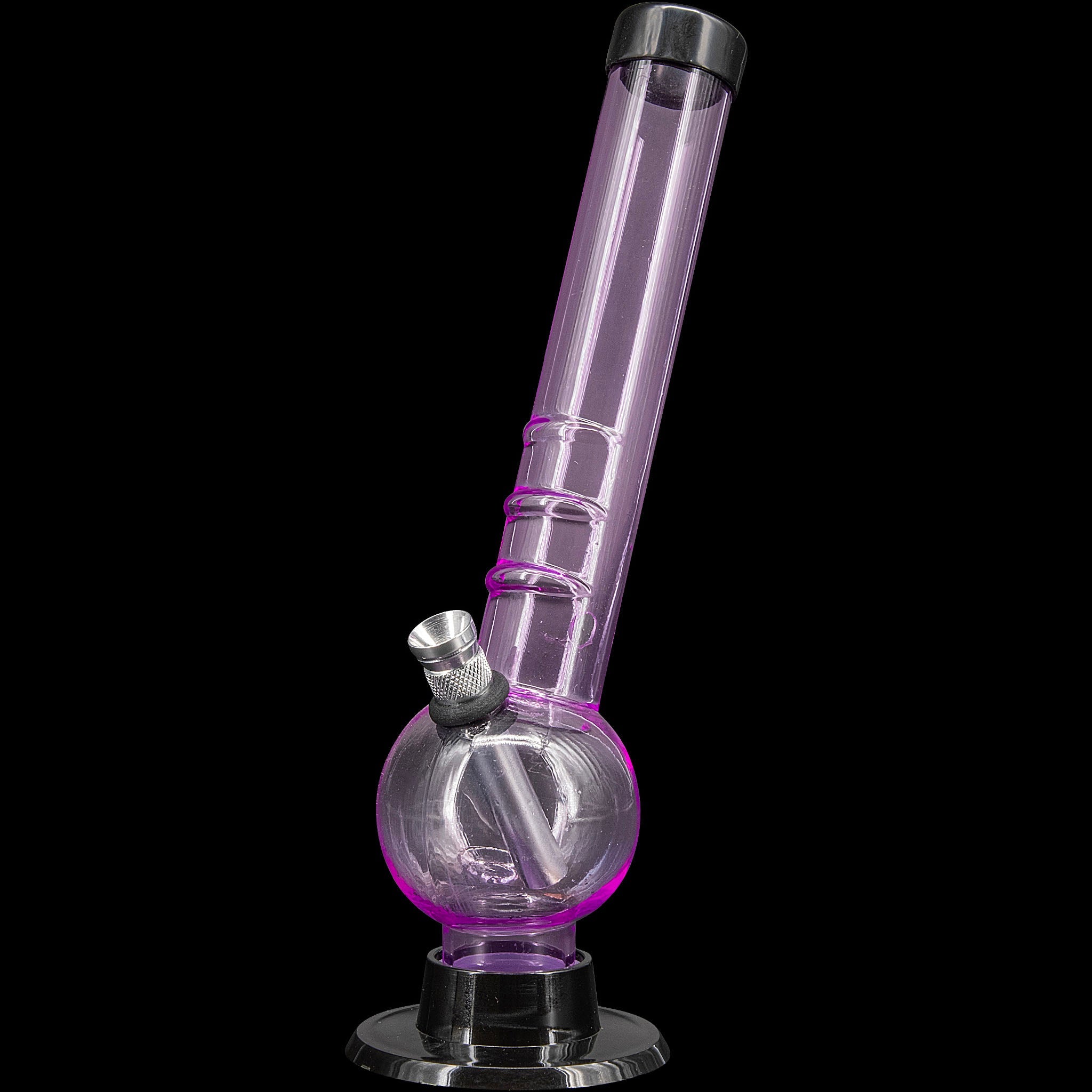 JM Enterprises 8" Acrylic Angled Neck Bubble Bong - Multiple Colors - Discreet Smoker
