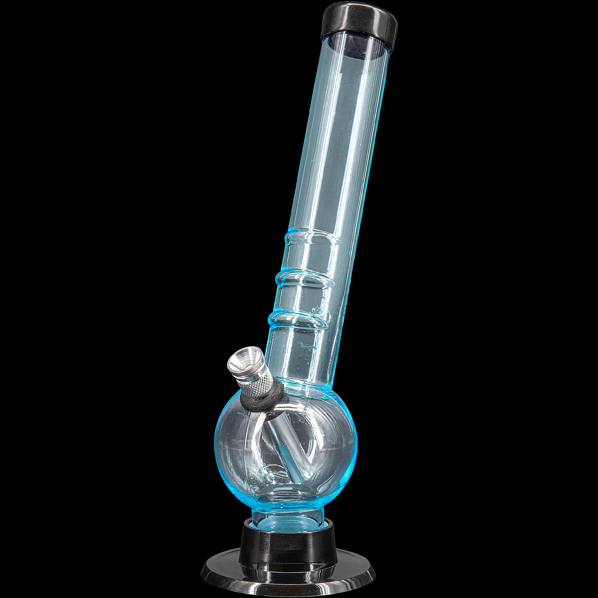 JM Enterprises 8" Acrylic Angled Neck Bubble Bong - Multiple Colors - Discreet Smoker