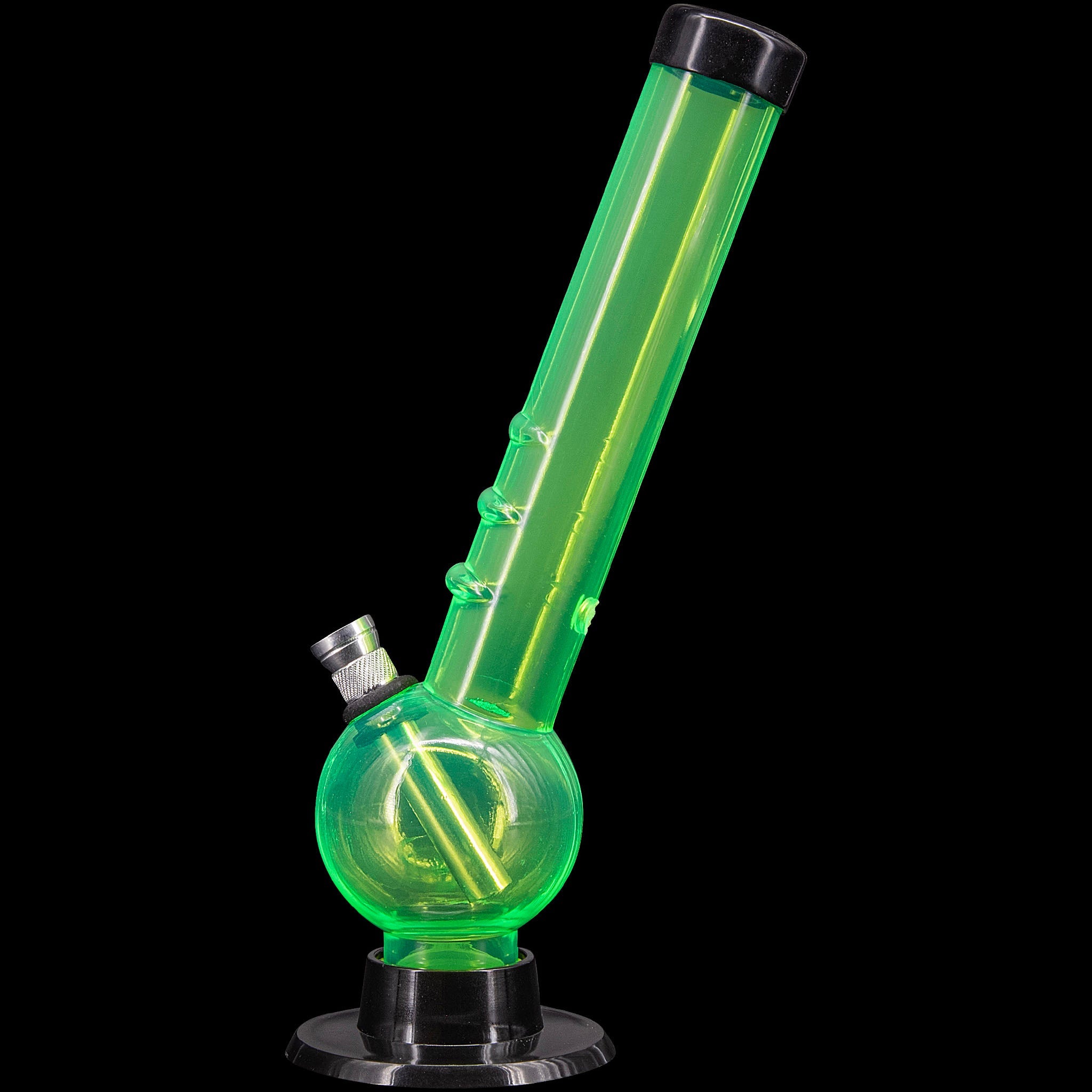 JM Enterprises 8" Acrylic Angled Neck Bubble Bong - Multiple Colors - Discreet Smoker