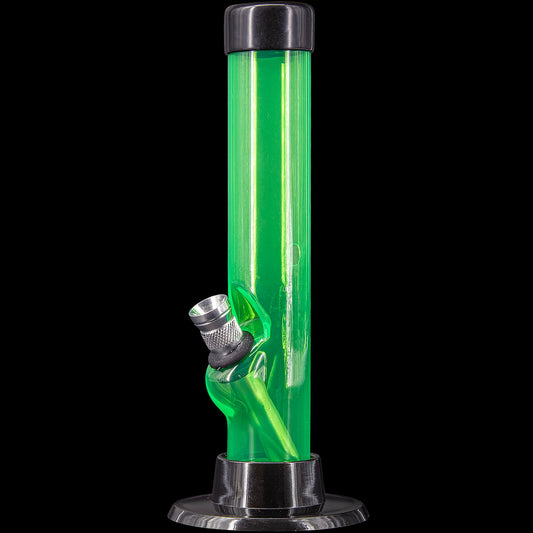 JM Enterprises 6" Acrylic Straight Tube Bong - Multiple Colors - Discreet Smoker
