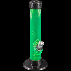 JM Enterprises 6" Acrylic Straight Tube Bong - Multiple Colors - Discreet Smoker