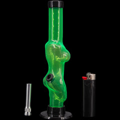 JM Enterprises 8" Acrylic Lady Contour Bong - Multiple Colors - Discreet Smoker