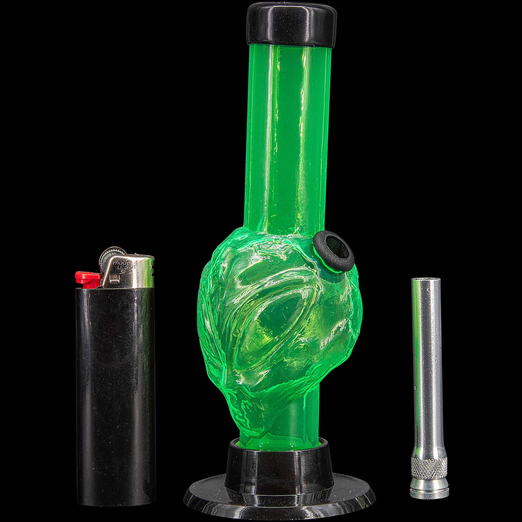 JM Enterprises Mini Skull Acrylic Bong - 6" Tall - Multiple Colors - Discreet Smoker