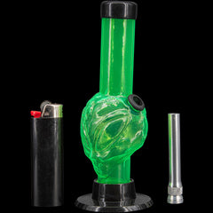JM Enterprises Mini Skull Acrylic Bong - 6" Tall - Multiple Colors - Discreet Smoker