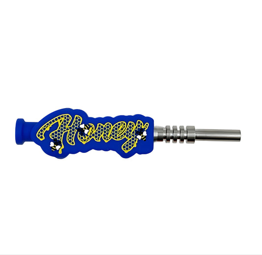 Honeycomb Nectar Sipper Silicone & Titanium Straw - Discreet Smoker
