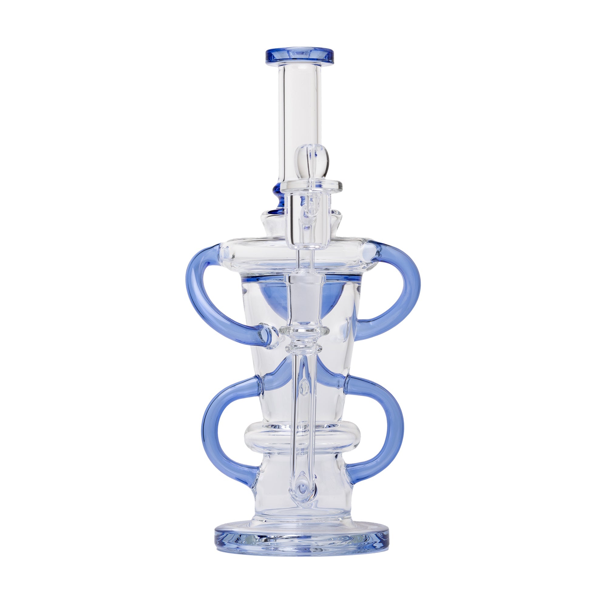Human Grade 10.25" Straight Recycler Glass Water Pipe - Discreet Smoker