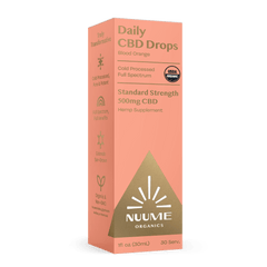 Organic Daily CBD Drops - Blood Orange 500mg Full Spectrum - Discreet Smoker