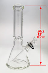 TAG - 12" Beaker 50x9MM - 18/14MM Downstem (4.00") - Discreet Smoker