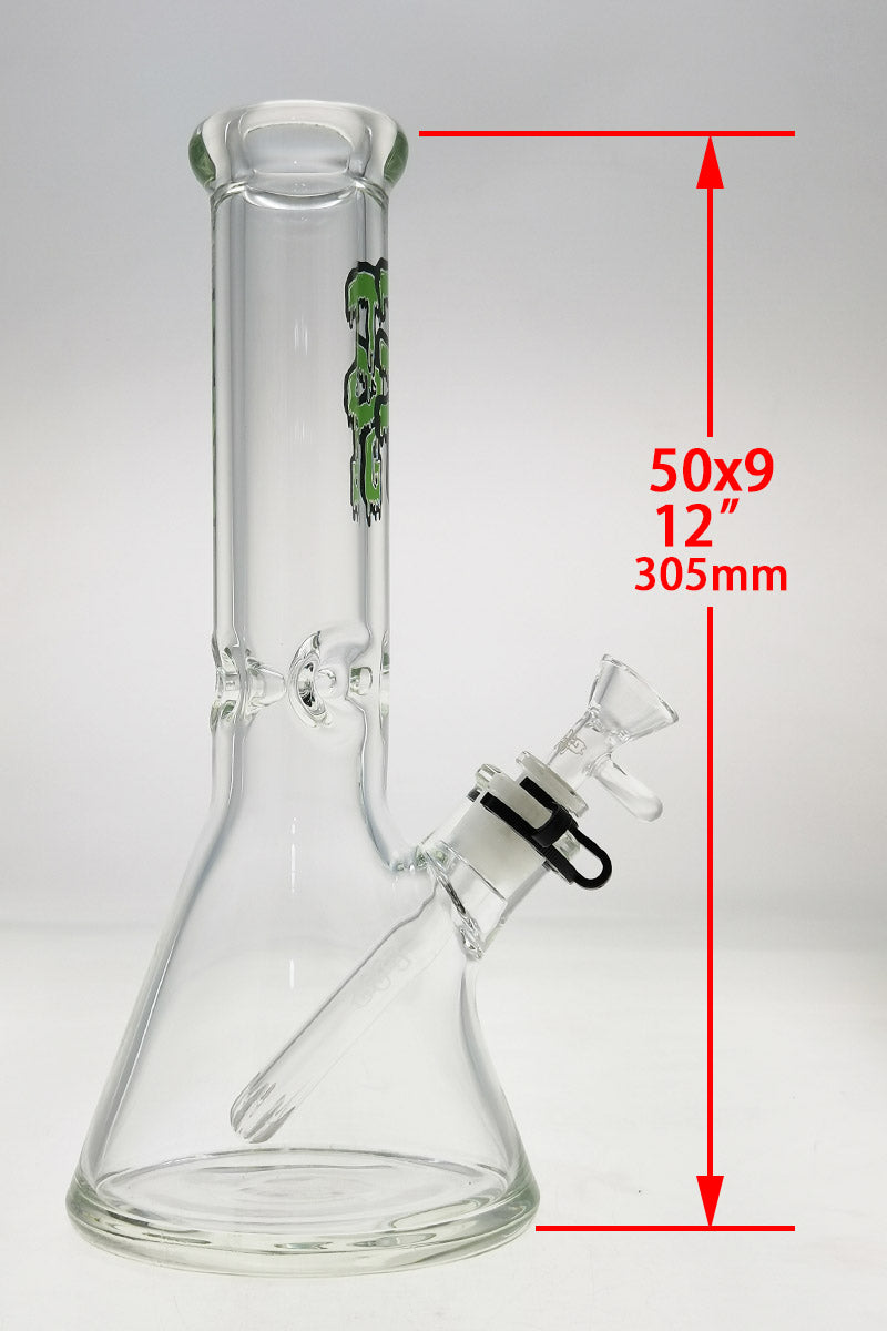 TAG - 12" Beaker 50x9MM - 18/14MM Downstem (4.00") - Discreet Smoker