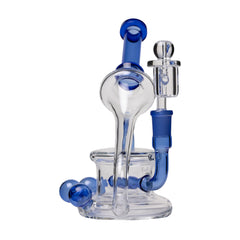Human Grade 7.5" Recycler 45 (Triple Marble) Glass Dab Rig - Discreet Smoker