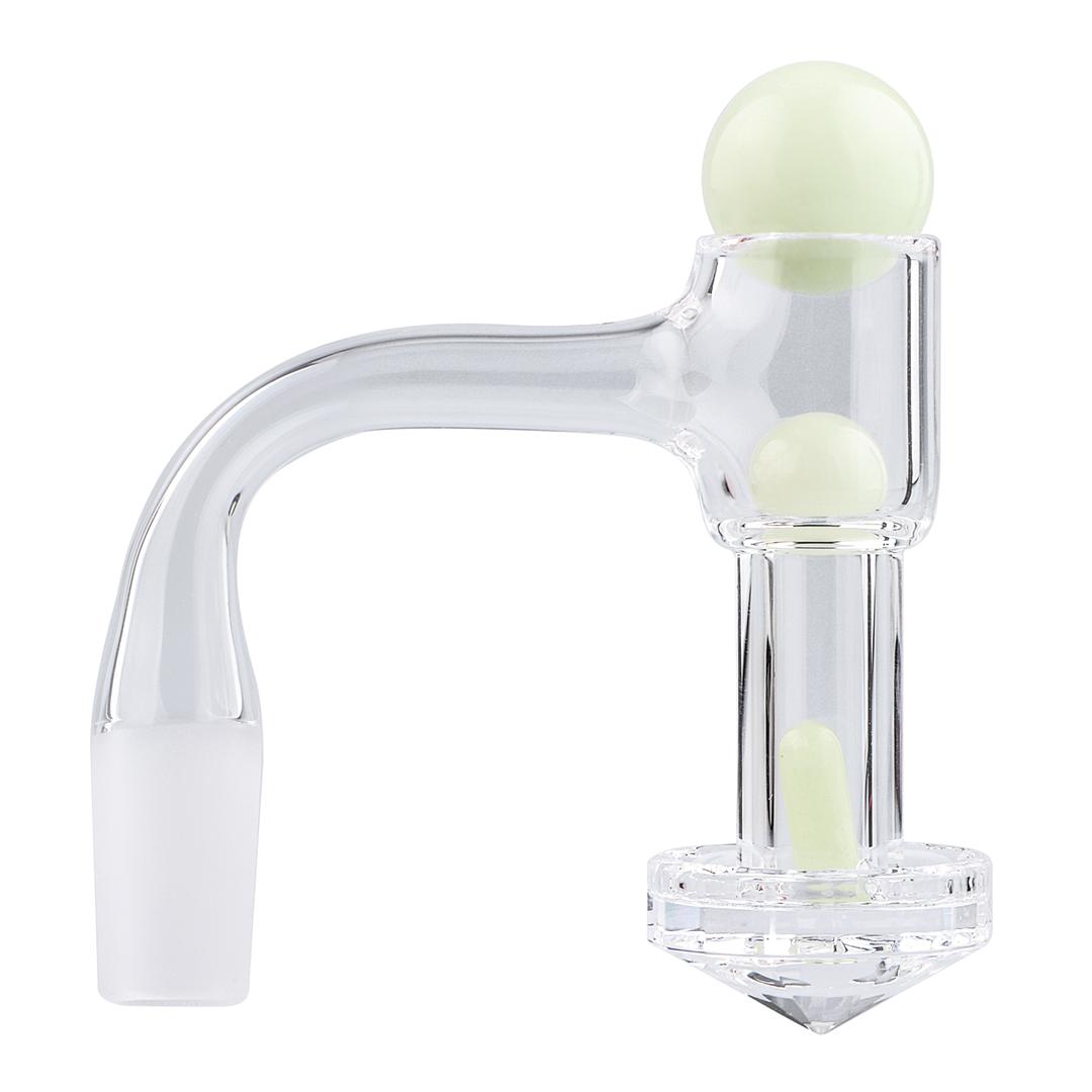 Full Weld Diamond Bottom Quartz Slurper Banger Set with Glow In The Dark Terp Sluper Set - Discreet Smoker