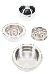Chrome Sphere Metal Herb Grinder “Mirror Orb” – 2″