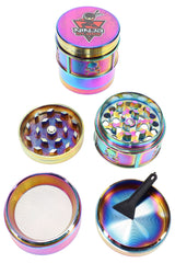 Ninja Glass Rainbow 4-Part Metal Herb Grinder – 1½″ - Discreet Smoker
