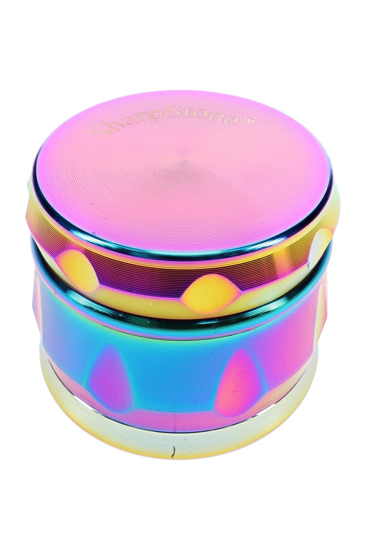 Rainbow 4-Part Metal Herb Grinder – 2″ - Discreet Smoker