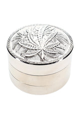 Leaf Design 3-Part Metal Herb Grinder “Leaf Lift” – 2″