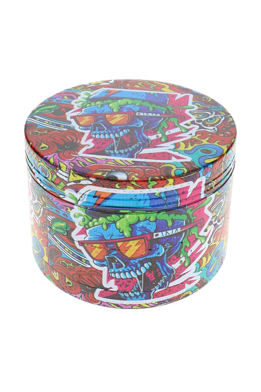 Metal Decal 4-Part Herb Grinder – 2½″ - Discreet Smoker