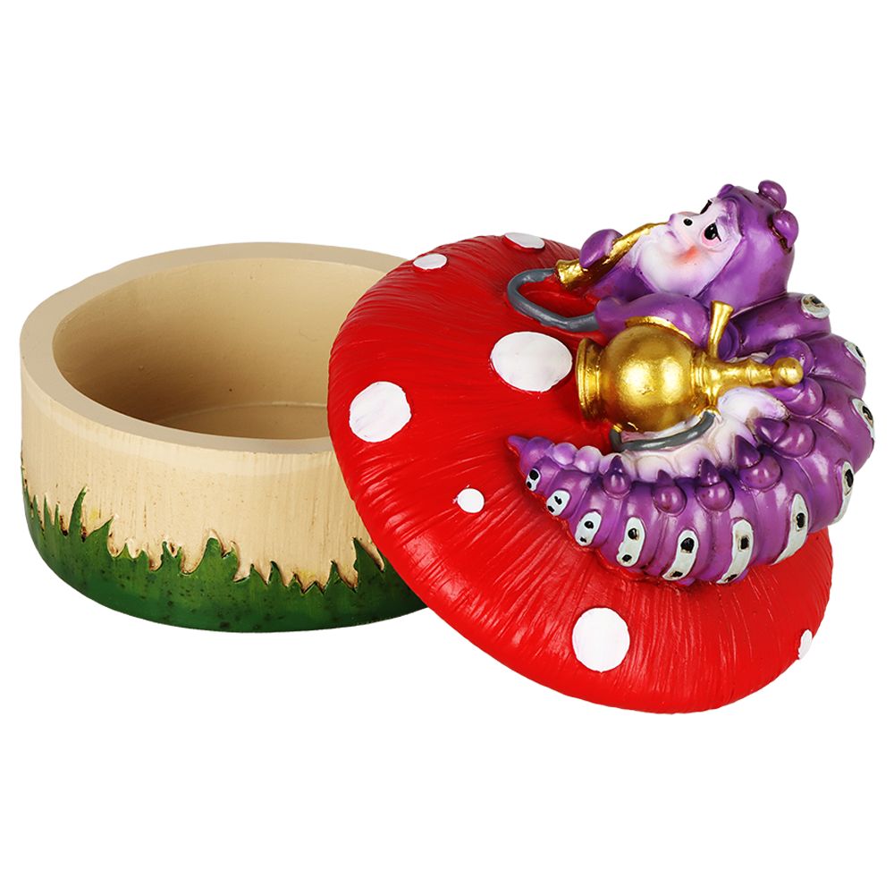 Caterpillar Mushroom Polyresin Trinket Box - 3.5" x 4.5" - Discreet Smoker