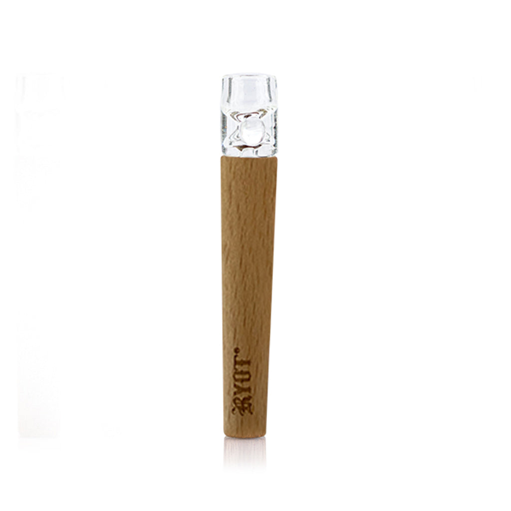 RYOT WOODEN ONE HITTER WITH GLASS TIP - Discreet Smoker